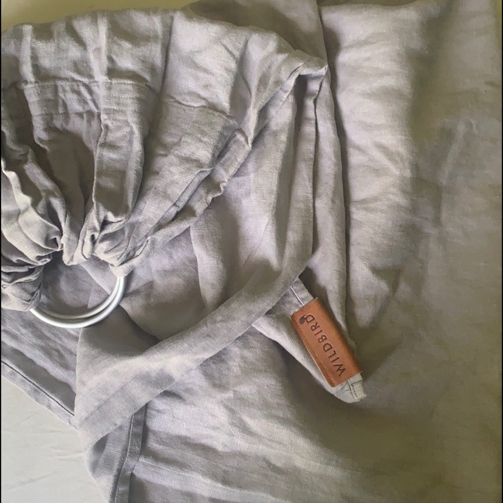 Wildbird Ring Sling - gray - single linen - silver
